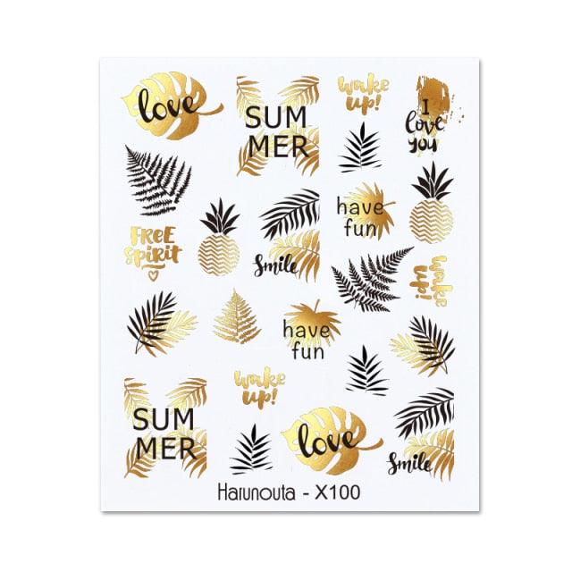 Nails Sticker Nail Art Decorations Flowers Leaves Decals Water Transfer Sliders Woman Face Fruit Foil Manicures Wraps Water Transfer Nail Decals Sticker For Pretty Girl Self-Adhesive Nail Decals Designer Nail Stickers for Acrylic Decal