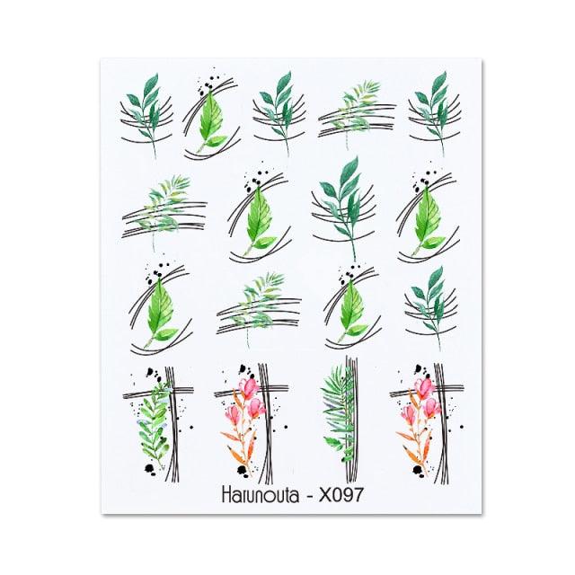 Nails Sticker Nail Art Decorations Flowers Leaves Decals Water Transfer Sliders Woman Face Fruit Foil Manicures Wraps Water Transfer Nail Decals Sticker For Pretty Girl Self-Adhesive Nail Decals Designer Nail Stickers for Acrylic Decal