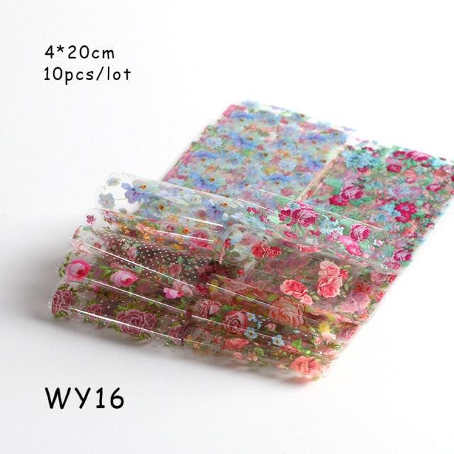Holographic Nail Foil Transfer Set Sticker Decal Nail Art Foils Designer Marble Nail Decoration Sliders Wraps Manicure Women Kids Girls Manicure Decoration Nail Art Supplies 3D Self-Adhesive Nail Decals Designer Nail Stickers for Acrylic Nails
