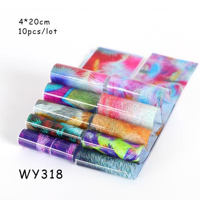 Holographic Nail Foil Transfer Set Sticker Decal Nail Art Foils Designer Marble Nail Decoration Sliders Wraps Manicure Women Kids Girls Manicure Decoration Nail Art Supplies 3D Self-Adhesive Nail Decals Designer Nail Stickers for Acrylic Nails