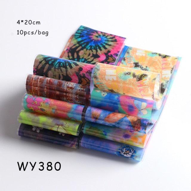 Holographic Nail Foil Transfer Set Sticker Decal Nail Art Foils Designer Marble Nail Decoration Sliders Wraps Manicure Women Kids Girls Manicure Decoration Nail Art Supplies 3D Self-Adhesive Nail Decals Designer Nail Stickers for Acrylic Nails
