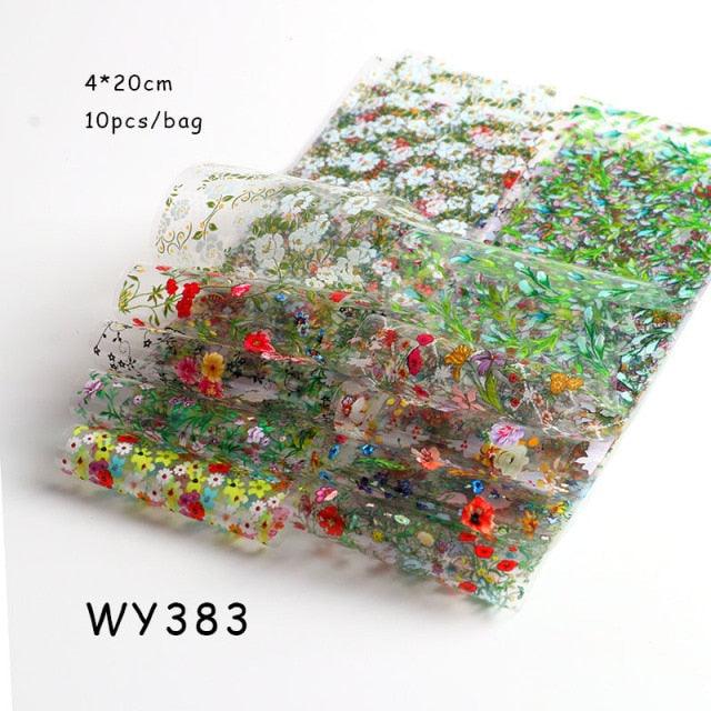Holographic Nail Foil Transfer Set Sticker Decal Nail Art Foils Designer Marble Nail Decoration Sliders Wraps Manicure Women Kids Girls Manicure Decoration Nail Art Supplies 3D Self-Adhesive Nail Decals Designer Nail Stickers for Acrylic Nails