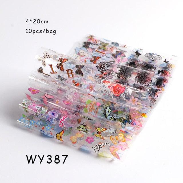 Holographic Nail Foil Transfer Set Sticker Decal Nail Art Foils Designer Marble Nail Decoration Sliders Wraps Manicure Women Kids Girls Manicure Decoration Nail Art Supplies 3D Self-Adhesive Nail Decals Designer Nail Stickers for Acrylic Nails