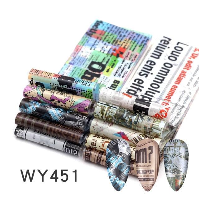 Holographic Nail Foil Transfer Set Sticker Decal Nail Art Foils Designer Marble Nail Decoration Sliders Wraps Manicure Women Kids Girls Manicure Decoration Nail Art Supplies 3D Self-Adhesive Nail Decals Designer Nail Stickers for Acrylic Nails