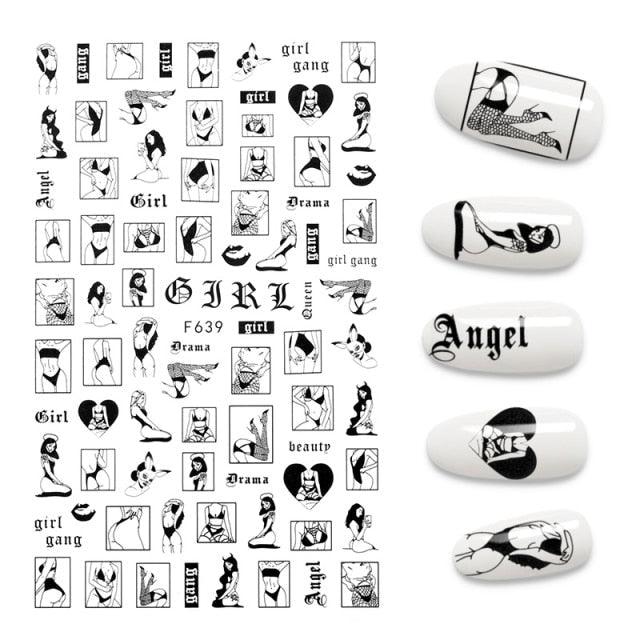 3D Nail Stickers Leaves Butterfly Panda Love Heart Design Stickers For Nails Manicure Foil Nail Art Decor Girls Manicure Decoration Nail Art Supplies 3D Self-Adhesive Nail Decals Designer Nail Stickers for Acrylic Nails