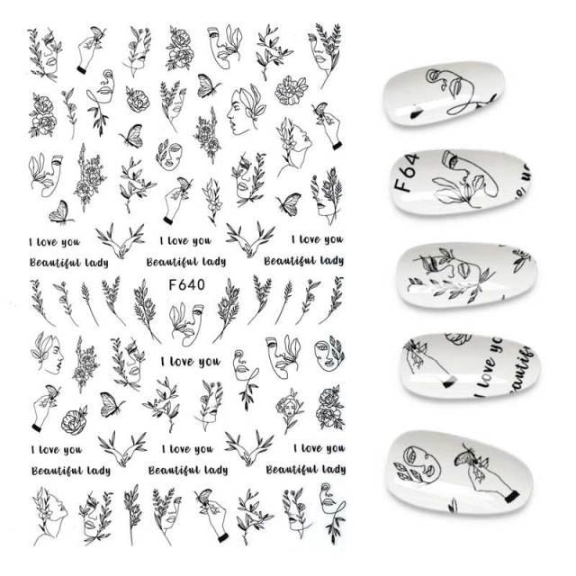 3D Nail Stickers Leaves Butterfly Panda Love Heart Design Stickers For Nails Manicure Foil Nail Art Decor Girls Manicure Decoration Nail Art Supplies 3D Self-Adhesive Nail Decals Designer Nail Stickers for Acrylic Nails
