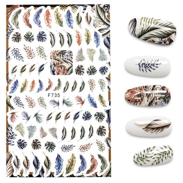 3D Nail Stickers Leaves Butterfly Panda Love Heart Design Stickers For Nails Manicure Foil Nail Art Decor Girls Manicure Decoration Nail Art Supplies 3D Self-Adhesive Nail Decals Designer Nail Stickers for Acrylic Nails