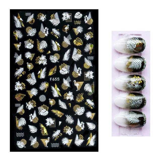 3D Nail Stickers Leaves Butterfly Panda Love Heart Design Stickers For Nails Manicure Foil Nail Art Decor Girls Manicure Decoration Nail Art Supplies 3D Self-Adhesive Nail Decals Designer Nail Stickers for Acrylic Nails