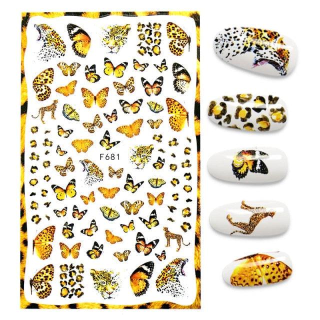 3D Nail Stickers Leaves Butterfly Panda Love Heart Design Stickers For Nails Manicure Foil Nail Art Decor Girls Manicure Decoration Nail Art Supplies 3D Self-Adhesive Nail Decals Designer Nail Stickers for Acrylic Nails