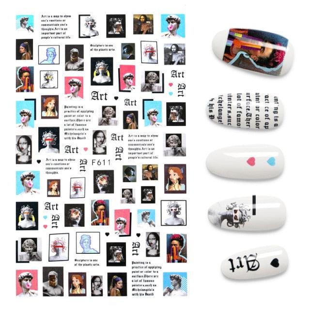 3D Nail Stickers Leaves Butterfly Panda Love Heart Design Stickers For Nails Manicure Foil Nail Art Decor Girls Manicure Decoration Nail Art Supplies 3D Self-Adhesive Nail Decals Designer Nail Stickers for Acrylic Nails