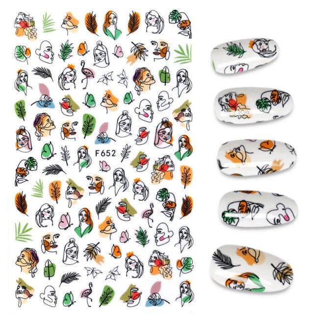 3D Nail Stickers Leaves Butterfly Panda Love Heart Design Stickers For Nails Manicure Foil Nail Art Decor Girls Manicure Decoration Nail Art Supplies 3D Self-Adhesive Nail Decals Designer Nail Stickers for Acrylic Nails
