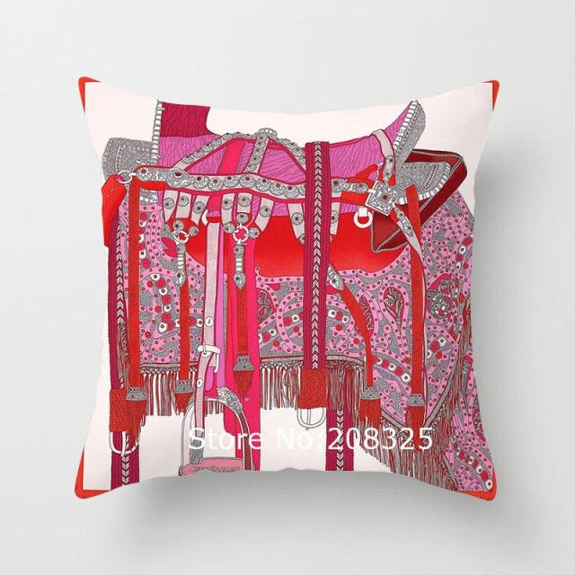 New Horse Cushion Cover Short Plus Luxury Horse Cotton Linen Decorative Pillowcase Cushion Decorative Pillows Covers for Home Sofa Couch Car Bedrooms 45x45cm