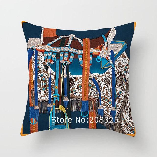New Horse Cushion Cover Short Plus Luxury Horse Cotton Linen Decorative Pillowcase Cushion Decorative Pillows Covers for Home Sofa Couch Car Bedrooms 45x45cm