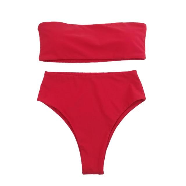 Bikini Set Summer Swimwear Beach Women's Swimsuit Bathing Suit Push Up Brazilian Bikini Women’s Two-Piece Strapless Padded High Cut Bathing Suit Swimwear