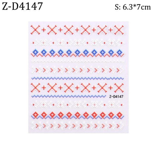 5D Sweater Nail Sticker Acrylic Engraved Winter Charm Designs Beauty Cloth Christmas Patterns Nails Art Decoration Tools Nail Art Stickers Decor Tip Transfer Nail Decals Sticker For Pretty Girl Self-Adhesive Nail Decals Designer Nail Stickers