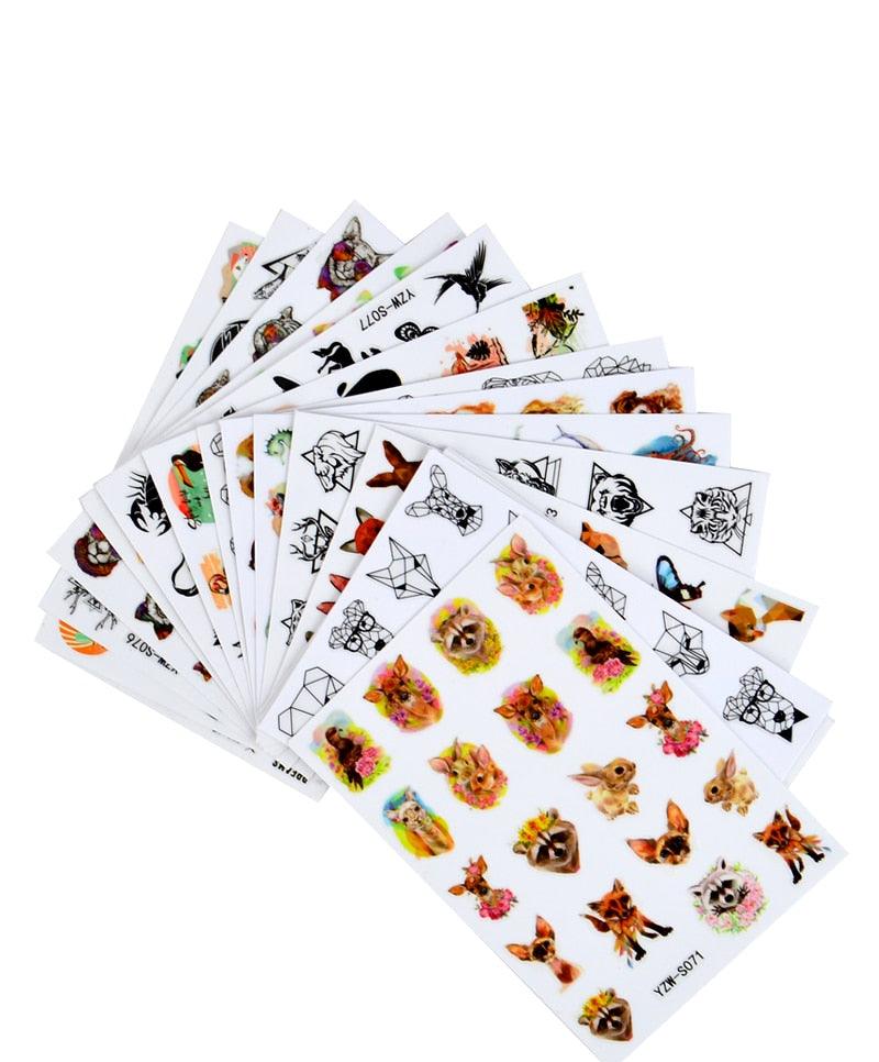 Water Decal Nail Art Decorations Nail Sticker Tattoo Full Cover Beauty Decals Manicure Supplies Accessories Women Kids Girls Manicure Decoration Nail Art Supplies 3D Self-Adhesive Nail Decals Designer Nail Stickers for Acrylic Nails