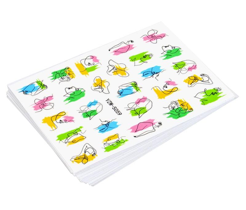 Water Decal Nail Art Decorations Nail Sticker Tattoo Full Cover Beauty Decals Manicure Supplies Accessories Women Kids Girls Manicure Decoration Nail Art Supplies 3D Self-Adhesive Nail Decals Designer Nail Stickers for Acrylic Nails