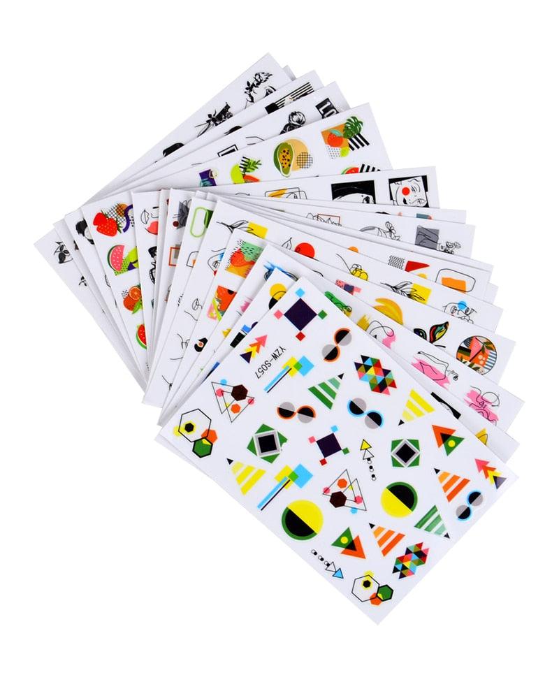 Water Decal Nail Art Decorations Nail Sticker Tattoo Full Cover Beauty Decals Manicure Supplies Accessories Women Kids Girls Manicure Decoration Nail Art Supplies 3D Self-Adhesive Nail Decals Designer Nail Stickers for Acrylic Nails