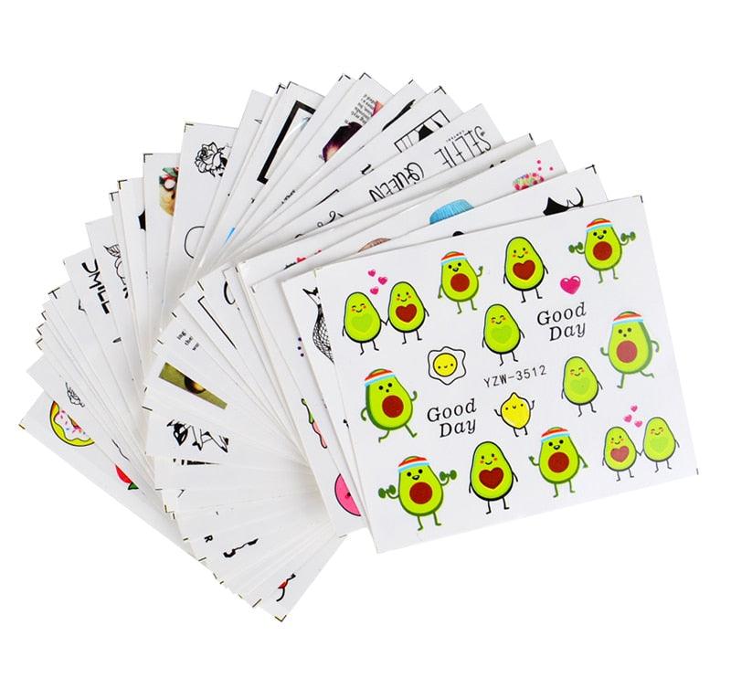 Water Decal Nail Art Decorations Nail Sticker Tattoo Full Cover Beauty Decals Manicure Supplies Accessories Women Kids Girls Manicure Decoration Nail Art Supplies 3D Self-Adhesive Nail Decals Designer Nail Stickers for Acrylic Nails
