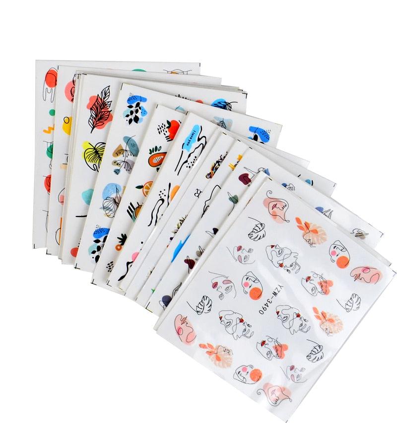 Water Decal Nail Art Decorations Nail Sticker Tattoo Full Cover Beauty Decals Manicure Supplies Accessories Women Kids Girls Manicure Decoration Nail Art Supplies 3D Self-Adhesive Nail Decals Designer Nail Stickers for Acrylic Nails
