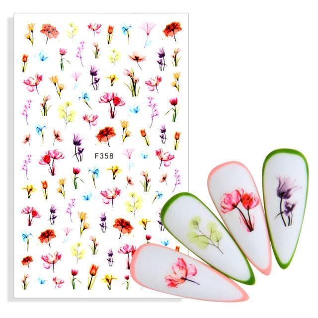 Water Decal Nail Art Decorations Nail Sticker Tattoo Full Cover Beauty Decals Manicure Supplies Accessories Women Kids Girls Manicure Decoration Nail Art Supplies 3D Self-Adhesive Nail Decals Designer Nail Stickers for Acrylic Nails