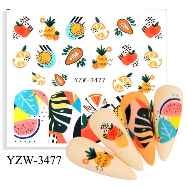 Water Decal Nail Art Decorations Nail Sticker Tattoo Full Cover Beauty Decals Manicure Supplies Accessories Women Kids Girls Manicure Decoration Nail Art Supplies 3D Self-Adhesive Nail Decals Designer Nail Stickers for Acrylic Nails