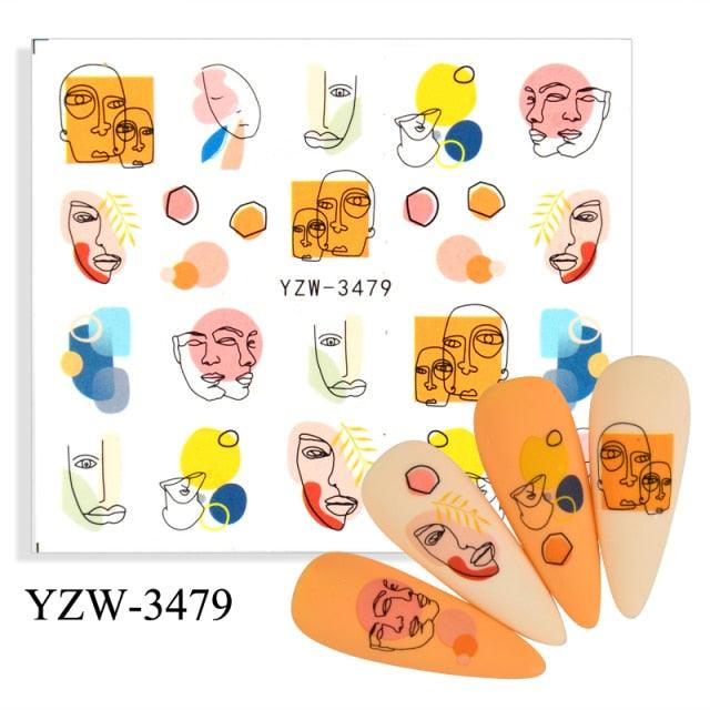 Water Decal Nail Art Decorations Nail Sticker Tattoo Full Cover Beauty Decals Manicure Supplies Accessories Women Kids Girls Manicure Decoration Nail Art Supplies 3D Self-Adhesive Nail Decals Designer Nail Stickers for Acrylic Nails