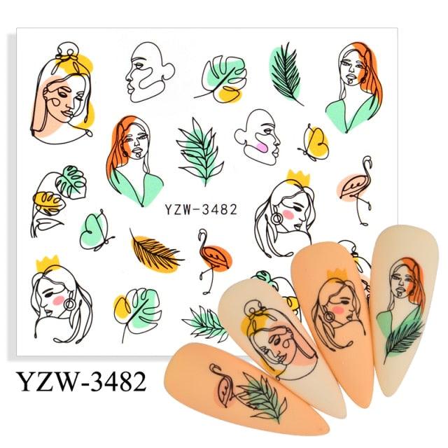 Water Decal Nail Art Decorations Nail Sticker Tattoo Full Cover Beauty Decals Manicure Supplies Accessories Women Kids Girls Manicure Decoration Nail Art Supplies 3D Self-Adhesive Nail Decals Designer Nail Stickers for Acrylic Nails