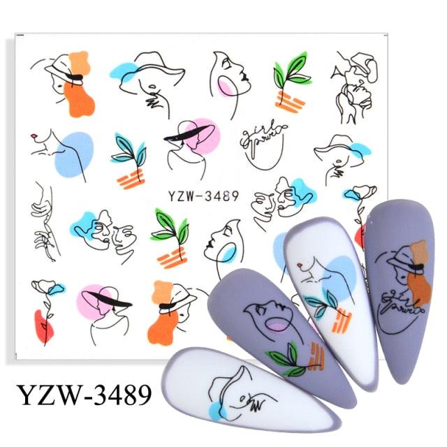 Water Decal Nail Art Decorations Nail Sticker Tattoo Full Cover Beauty Decals Manicure Supplies Accessories Women Kids Girls Manicure Decoration Nail Art Supplies 3D Self-Adhesive Nail Decals Designer Nail Stickers for Acrylic Nails
