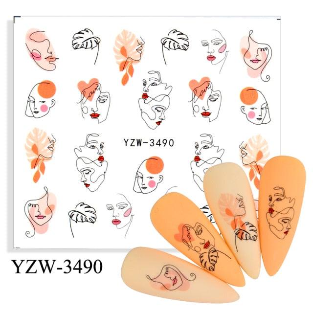Water Decal Nail Art Decorations Nail Sticker Tattoo Full Cover Beauty Decals Manicure Supplies Accessories Women Kids Girls Manicure Decoration Nail Art Supplies 3D Self-Adhesive Nail Decals Designer Nail Stickers for Acrylic Nails