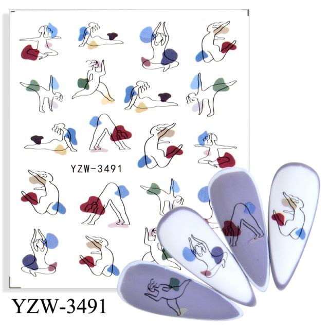 Water Decal Nail Art Decorations Nail Sticker Tattoo Full Cover Beauty Decals Manicure Supplies Accessories Women Kids Girls Manicure Decoration Nail Art Supplies 3D Self-Adhesive Nail Decals Designer Nail Stickers for Acrylic Nails