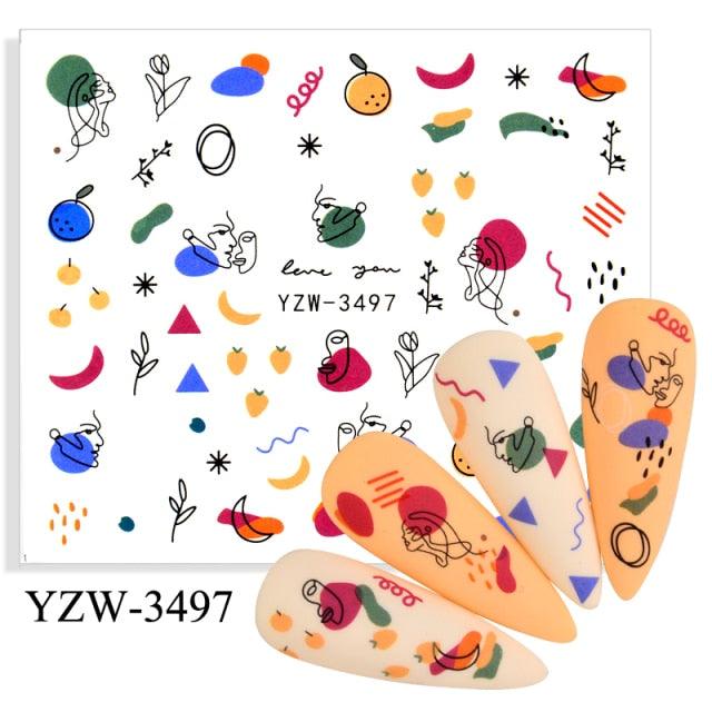 Water Decal Nail Art Decorations Nail Sticker Tattoo Full Cover Beauty Decals Manicure Supplies Accessories Women Kids Girls Manicure Decoration Nail Art Supplies 3D Self-Adhesive Nail Decals Designer Nail Stickers for Acrylic Nails