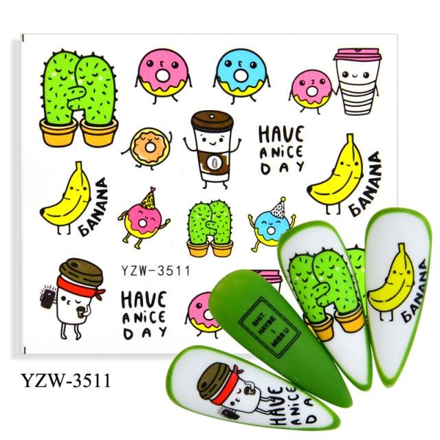 Water Decal Nail Art Decorations Nail Sticker Tattoo Full Cover Beauty Decals Manicure Supplies Accessories Women Kids Girls Manicure Decoration Nail Art Supplies 3D Self-Adhesive Nail Decals Designer Nail Stickers for Acrylic Nails
