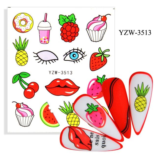 Water Decal Nail Art Decorations Nail Sticker Tattoo Full Cover Beauty Decals Manicure Supplies Accessories Women Kids Girls Manicure Decoration Nail Art Supplies 3D Self-Adhesive Nail Decals Designer Nail Stickers for Acrylic Nails