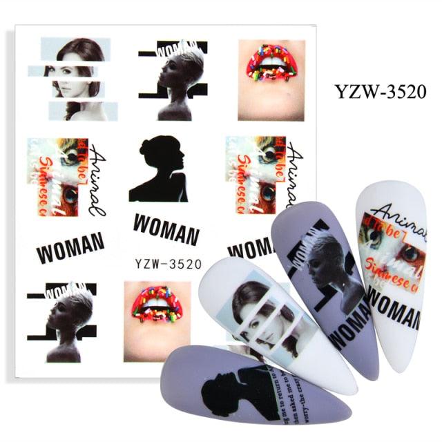 Water Decal Nail Art Decorations Nail Sticker Tattoo Full Cover Beauty Decals Manicure Supplies Accessories Women Kids Girls Manicure Decoration Nail Art Supplies 3D Self-Adhesive Nail Decals Designer Nail Stickers for Acrylic Nails