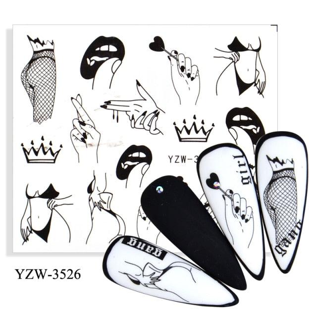 Water Decal Nail Art Decorations Nail Sticker Tattoo Full Cover Beauty Decals Manicure Supplies Accessories Women Kids Girls Manicure Decoration Nail Art Supplies 3D Self-Adhesive Nail Decals Designer Nail Stickers for Acrylic Nails