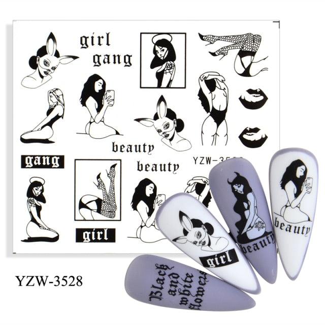 Water Decal Nail Art Decorations Nail Sticker Tattoo Full Cover Beauty Decals Manicure Supplies Accessories Women Kids Girls Manicure Decoration Nail Art Supplies 3D Self-Adhesive Nail Decals Designer Nail Stickers for Acrylic Nails