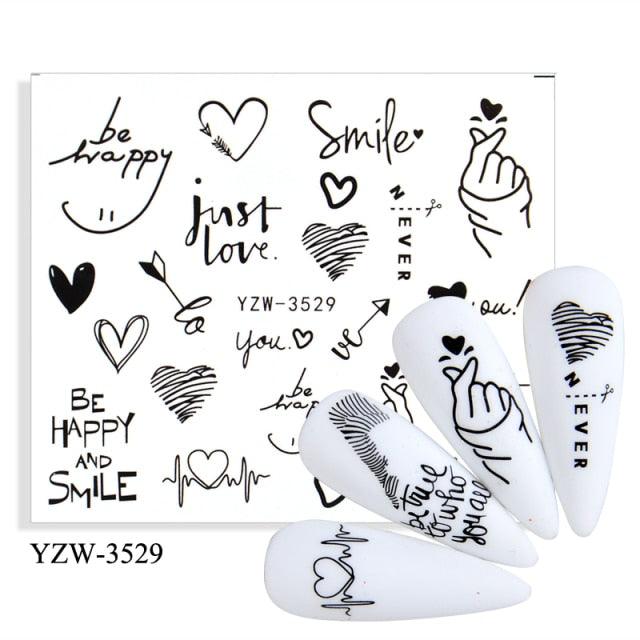 Water Decal Nail Art Decorations Nail Sticker Tattoo Full Cover Beauty Decals Manicure Supplies Accessories Women Kids Girls Manicure Decoration Nail Art Supplies 3D Self-Adhesive Nail Decals Designer Nail Stickers for Acrylic Nails