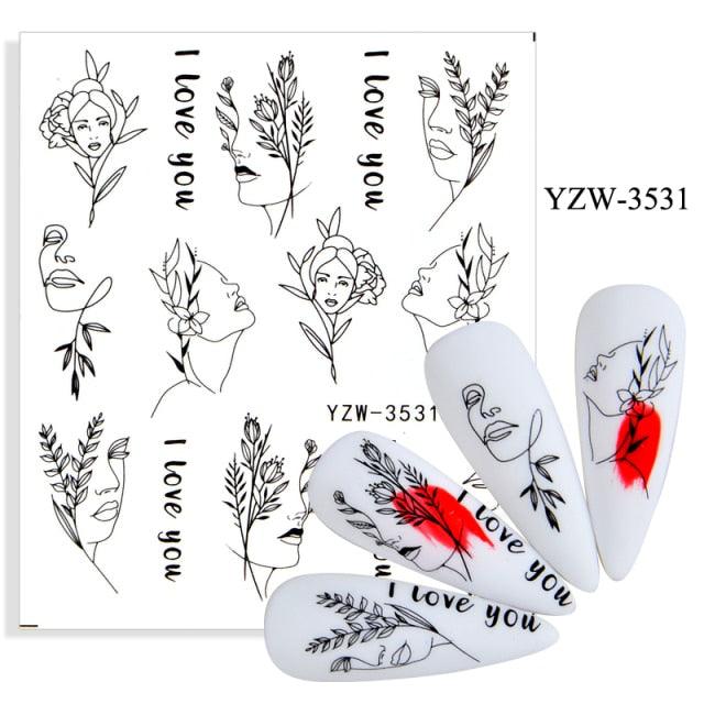 Water Decal Nail Art Decorations Nail Sticker Tattoo Full Cover Beauty Decals Manicure Supplies Accessories Women Kids Girls Manicure Decoration Nail Art Supplies 3D Self-Adhesive Nail Decals Designer Nail Stickers for Acrylic Nails