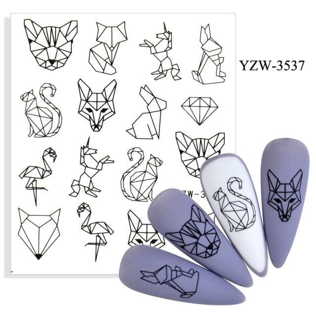 Water Decal Nail Art Decorations Nail Sticker Tattoo Full Cover Beauty Decals Manicure Supplies Accessories Women Kids Girls Manicure Decoration Nail Art Supplies 3D Self-Adhesive Nail Decals Designer Nail Stickers for Acrylic Nails