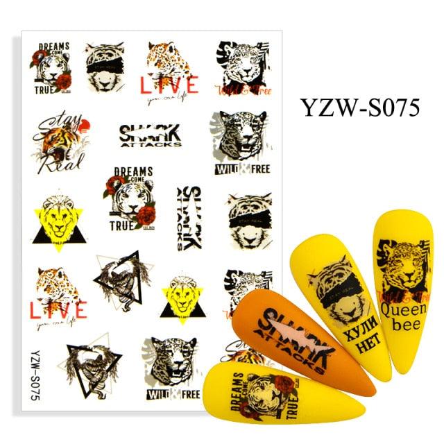 Water Decal Nail Art Decorations Nail Sticker Tattoo Full Cover Beauty Decals Manicure Supplies Accessories Women Kids Girls Manicure Decoration Nail Art Supplies 3D Self-Adhesive Nail Decals Designer Nail Stickers for Acrylic Nails