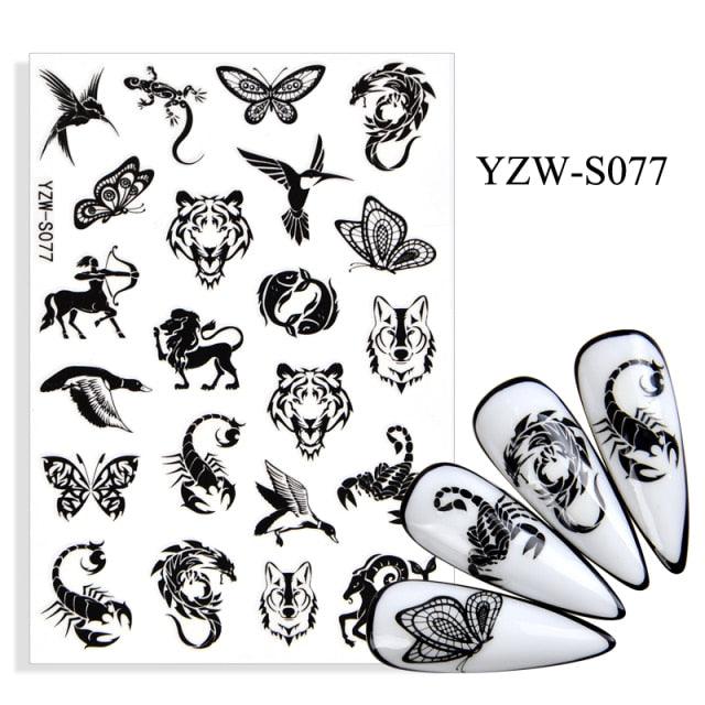 Water Decal Nail Art Decorations Nail Sticker Tattoo Full Cover Beauty Decals Manicure Supplies Accessories Women Kids Girls Manicure Decoration Nail Art Supplies 3D Self-Adhesive Nail Decals Designer Nail Stickers for Acrylic Nails