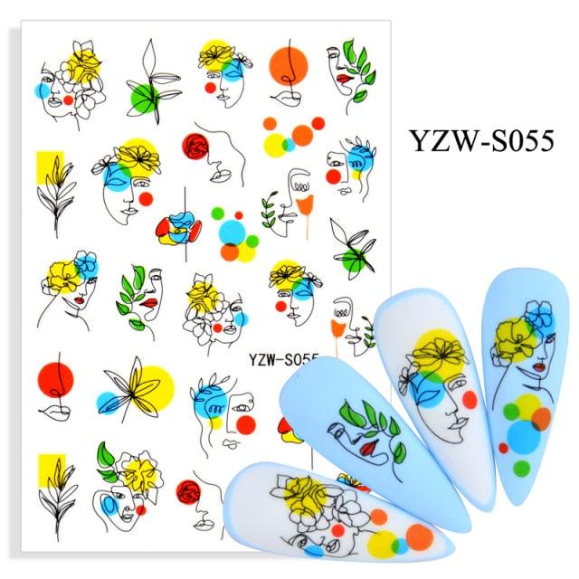 Water Decal Nail Art Decorations Nail Sticker Tattoo Full Cover Beauty Decals Manicure Supplies Accessories Women Kids Girls Manicure Decoration Nail Art Supplies 3D Self-Adhesive Nail Decals Designer Nail Stickers for Acrylic Nails