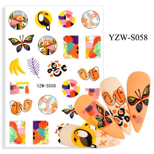 Water Decal Nail Art Decorations Nail Sticker Tattoo Full Cover Beauty Decals Manicure Supplies Accessories Women Kids Girls Manicure Decoration Nail Art Supplies 3D Self-Adhesive Nail Decals Designer Nail Stickers for Acrylic Nails