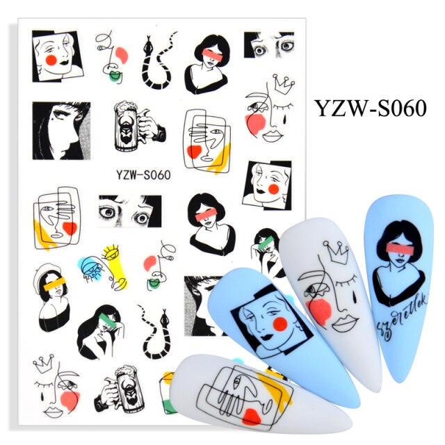Water Decal Nail Art Decorations Nail Sticker Tattoo Full Cover Beauty Decals Manicure Supplies Accessories Women Kids Girls Manicure Decoration Nail Art Supplies 3D Self-Adhesive Nail Decals Designer Nail Stickers for Acrylic Nails