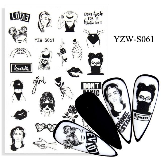 Water Decal Nail Art Decorations Nail Sticker Tattoo Full Cover Beauty Decals Manicure Supplies Accessories Women Kids Girls Manicure Decoration Nail Art Supplies 3D Self-Adhesive Nail Decals Designer Nail Stickers for Acrylic Nails