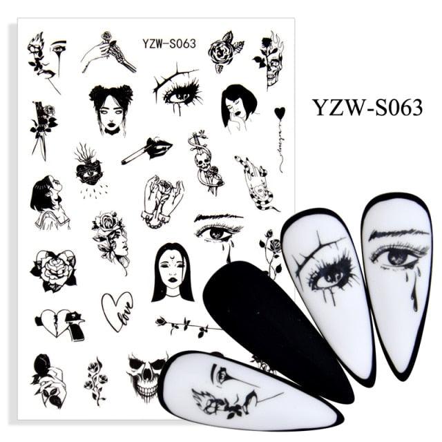 Water Decal Nail Art Decorations Nail Sticker Tattoo Full Cover Beauty Decals Manicure Supplies Accessories Women Kids Girls Manicure Decoration Nail Art Supplies 3D Self-Adhesive Nail Decals Designer Nail Stickers for Acrylic Nails