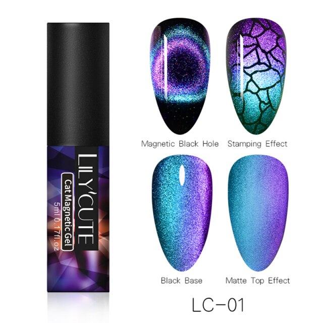 Modern Styllish Elegant 9D Cat Magnetic Nail Gel Polish UV LED Permanent Elegant Colorful Charming Effect For Womens