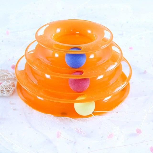 Pet Cat Toy Training Amusement Plate Kitten Tower Tracks Disc Cat Intelligence Amusement Triple Disc tumbler Fish Animal Toy For Small Dogs Wiggle Fish Catnip Toys Motion Kitten Toy Plush Interactive Cat Toys for Cat Exercise