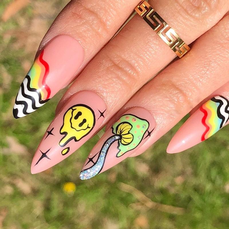 Yellow Smiles Sun Moon Clouds 3D Nail Stickers For Halloween Theme Slider Decals Nail Art Decorations Design 3D Self-Adhesive Nail Decorations Accessories Women Girls Manicure Decorations Nail Art Supplies Water Transfer Decals